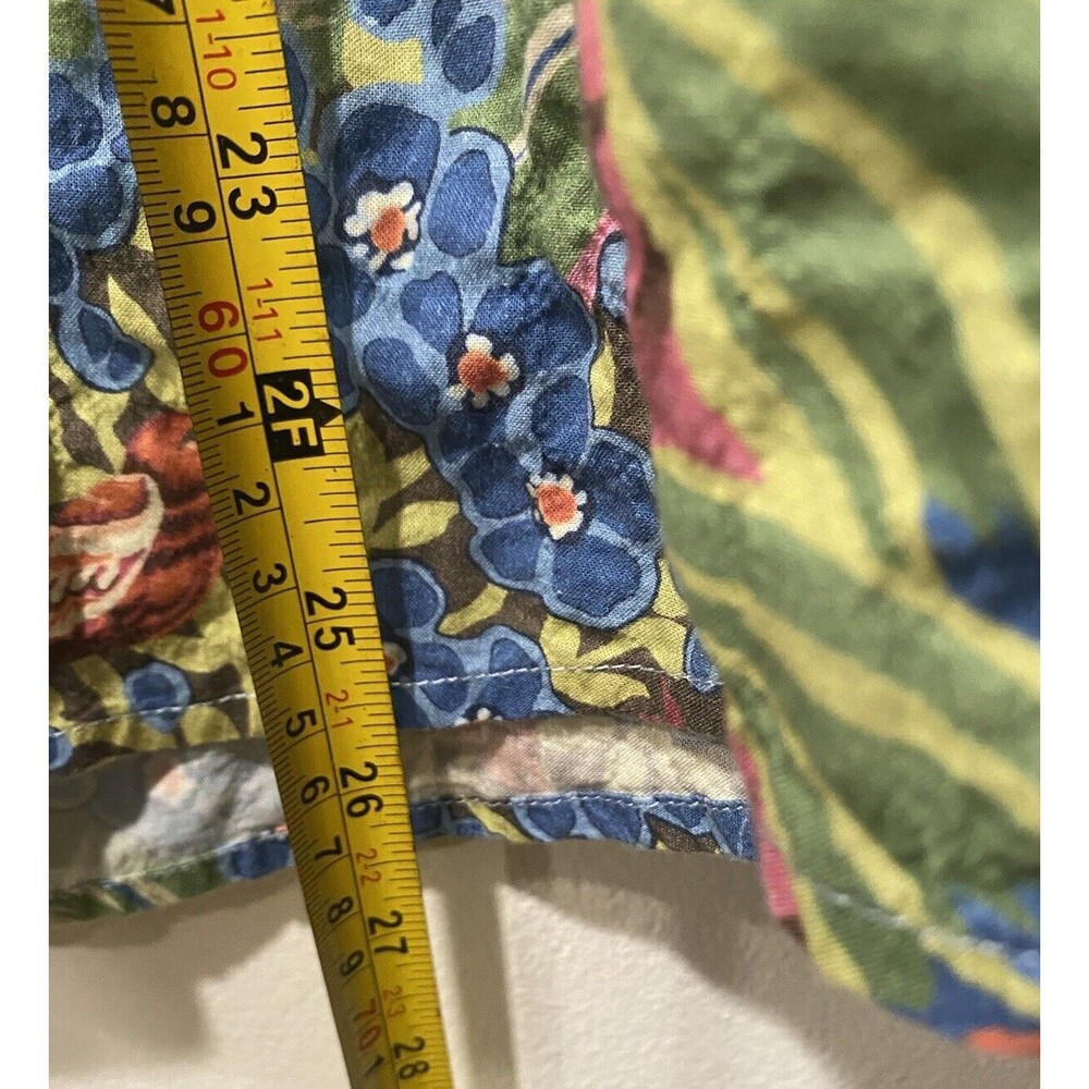 J. Mclaughlin Down Shirt Botanical Floral Blouse Women Sz XS - Picture 5 of 8